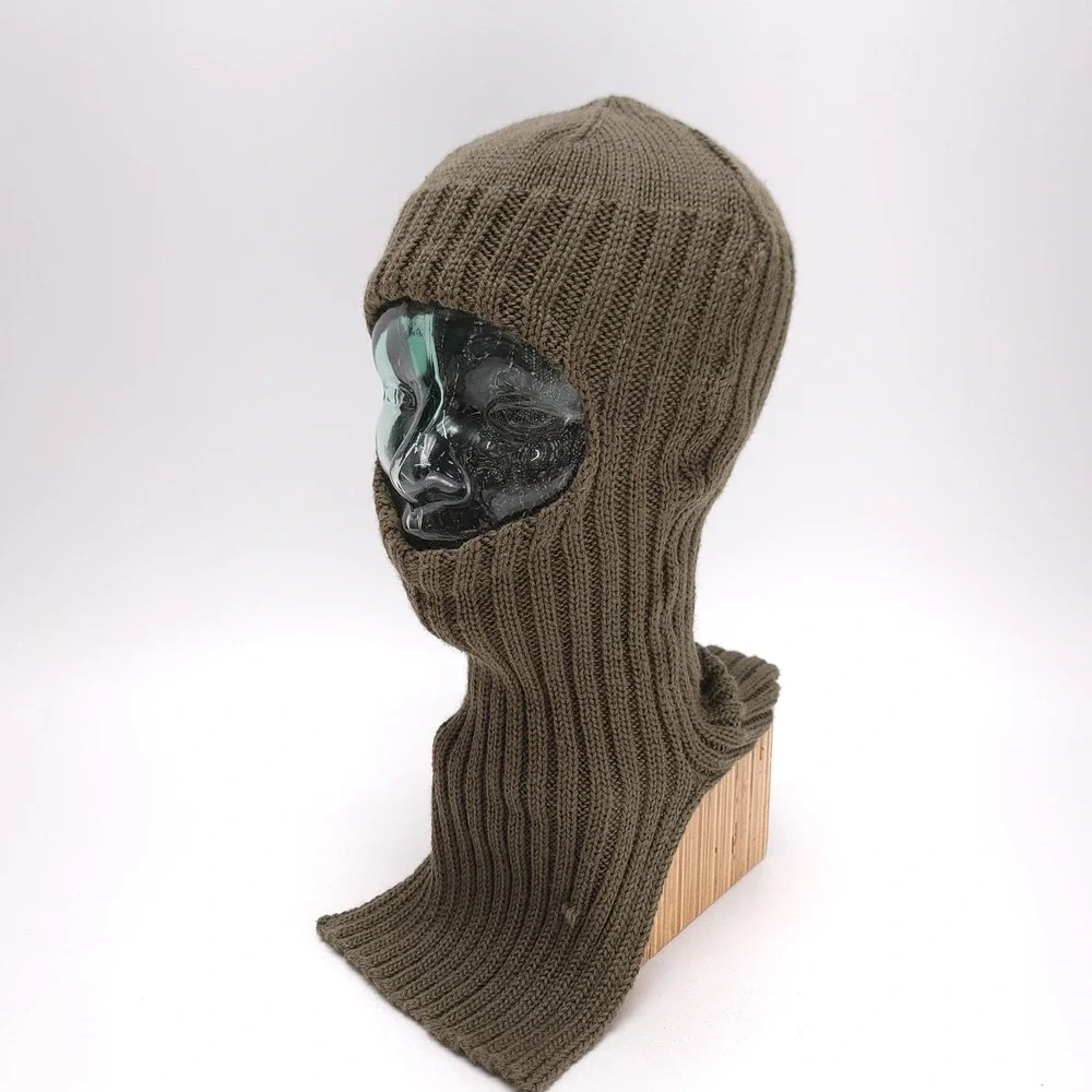 Vintage US Navy Wool Balaclava Face Mask Olive Drab Green NXSX-38058 USN Hood